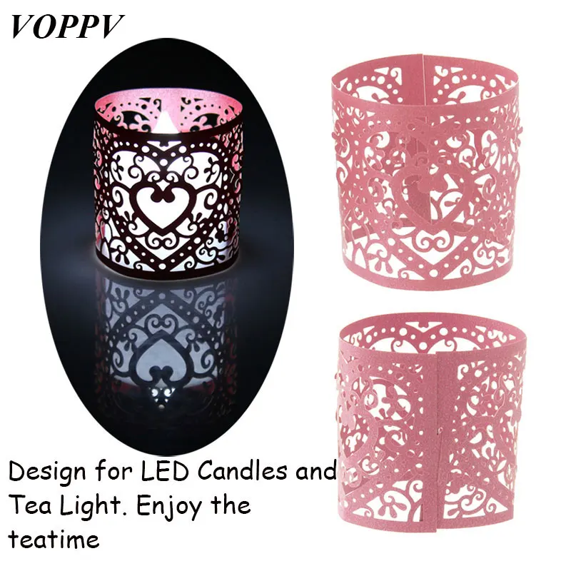 

VOPPV 6pcs Light Candles Cover Paper Lamp Cover Shades Wedding Arrangments Birthday Party Indoor Light Cover Decorations