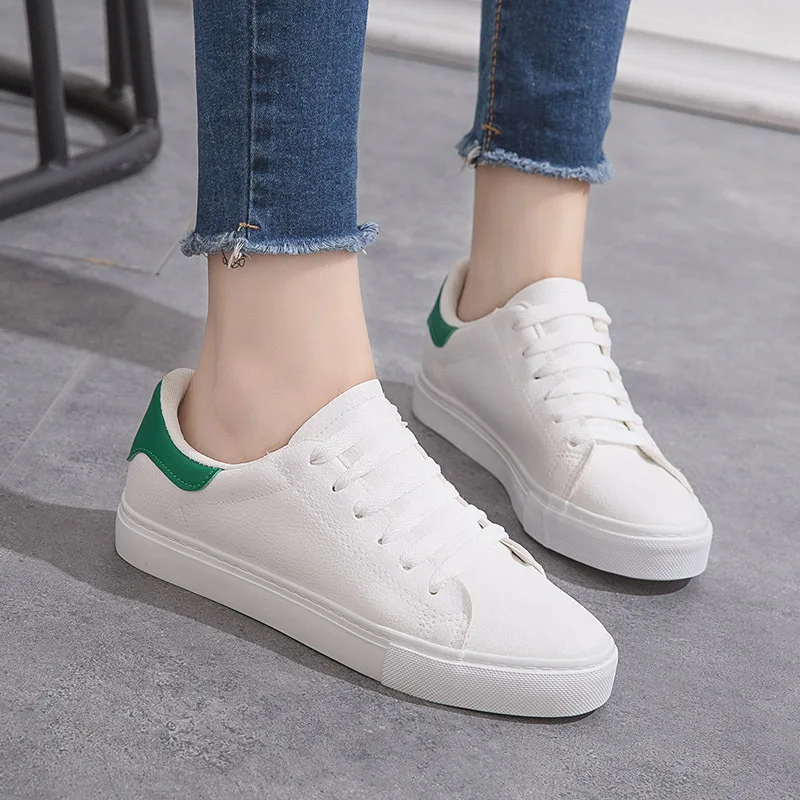 

Women Sneakers Fashion Breathble Vulcanized Shoes Pu leather Platform Lace up Casual White Tenis Feminino Zapatos De Mujer X6-99