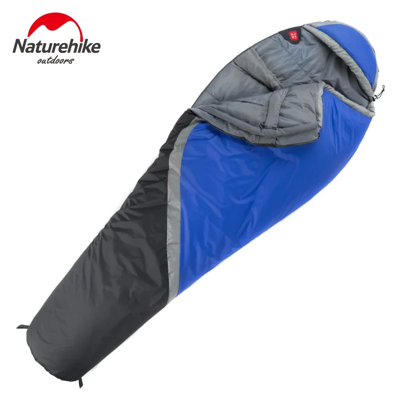 ФОТО NatureHike Camping Sleeping Bag Mummy Shape Fleece Splicing Single Sleeping Bag for Winter Hiking Climbing Mountaineering