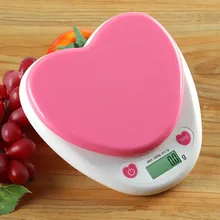 Kitchens Electric Scales Home Using 5KG Capacity ABS Material Heart Shape Baking 0.1g Precision Weighing AAA Battery Drop Ship
