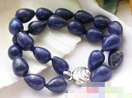 

0676 2Row 8" drip blue lapis lazuli bead bracelet