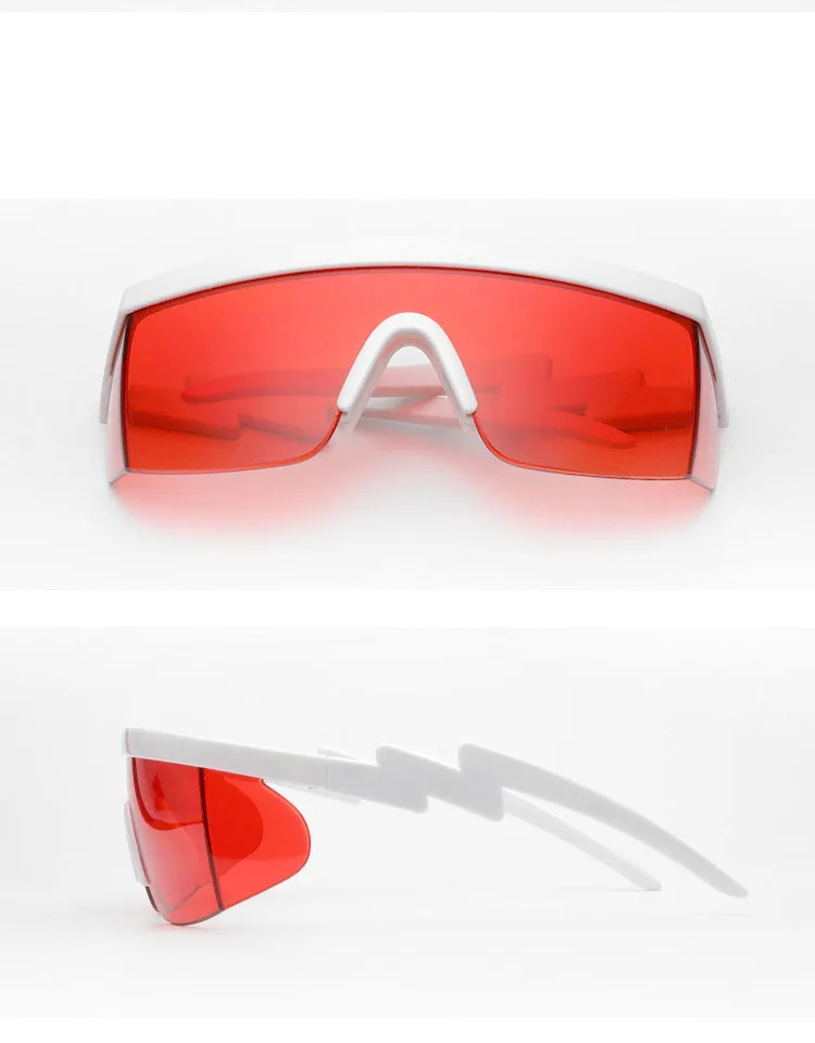 Модные сиамские солнцезащитные очки мужские и женские полуоправы большие солнцезащитные очки Ретро Красные Синие красочные очки UV400