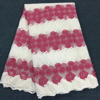 

Promotion 5yards african french lace fabric high quality 2018 african lace fabric nigerian lace fabrics for wedding dress PL-E38