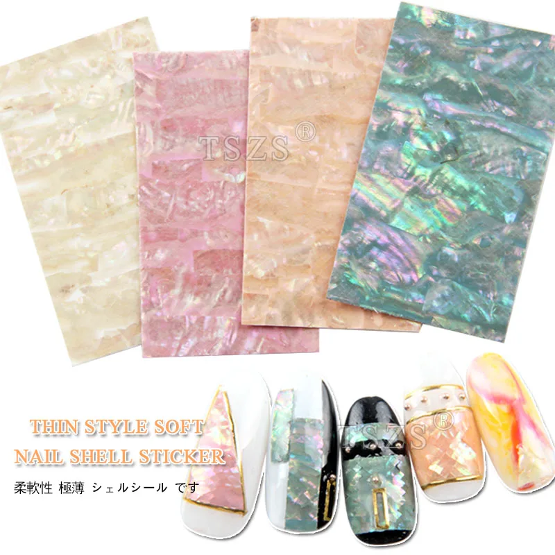 

1pcs/lot new popular soft natural sea abalone shells Japan Korea style shell sticker accessories tools nail art decorations