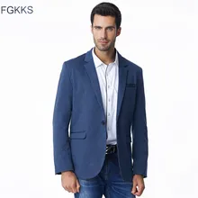 FGKKS, осенние мужские блейзеры,, Мужская модная тонкая куртка, льняные и хлопковые пальто, мужские блейзеры, брендовая одежда