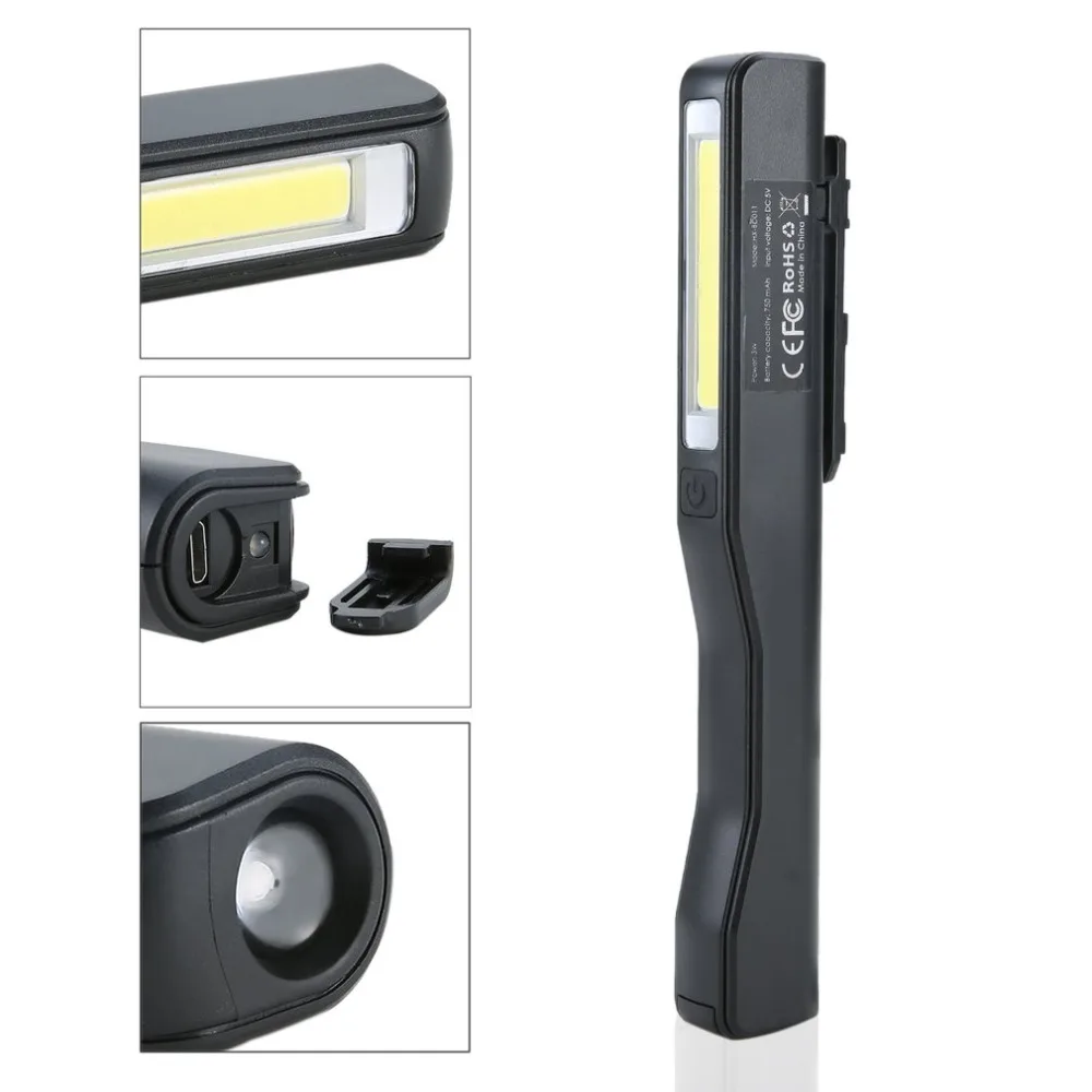 

2 in 1 USB Rechargeable Portable Lightweight COB LED Camping Work Inspection Light Lamp Pen Light Hand Torch NEW Arrival