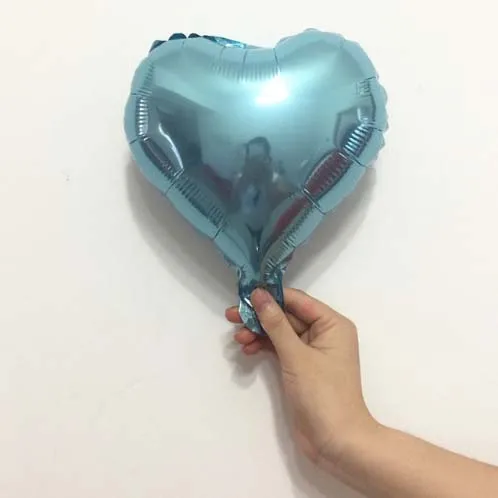 10 дюймов Звездные фольгированные воздушные шары Сердце воздушные шары Свадебный декор с днем рождения украшения для взрослых детей Детские душевые шары - Цвет: skyblue heart
