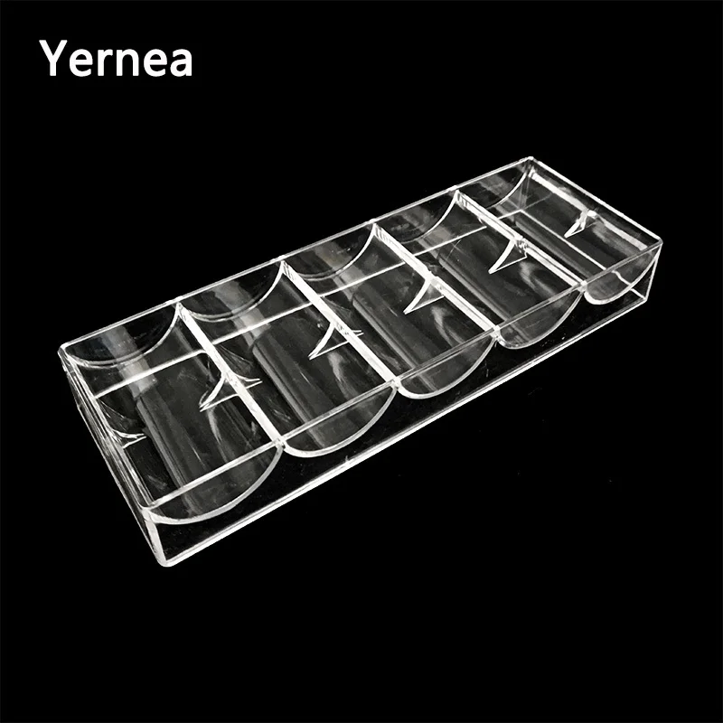 Yernea High-quality Poker Chips Box Set Texas 100Pcs Chip Box Acrylic Transparent Portable Baccarat Tray Casinos No Cover