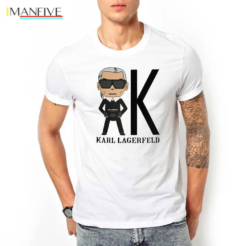 

Karl Lagerfeld Cat T Shirt Men Summer 2019 Vogue Style Short Sleeve Funny T Shirts Harajuku Tumblr Karl Who Print Tshirt Hombre