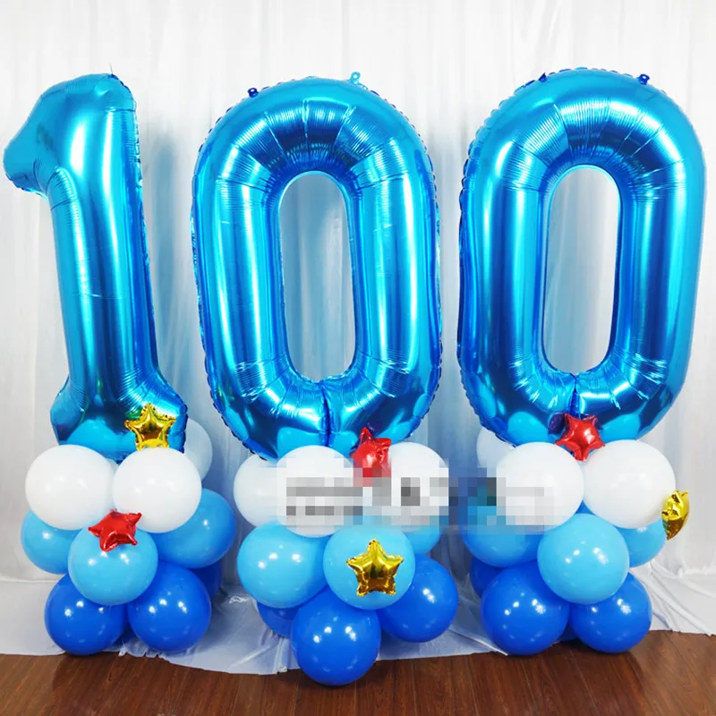 Новый 12 шт./лот 40 дюймов конфеты цвет розовый/синий номер 0 9 фольгированные шары