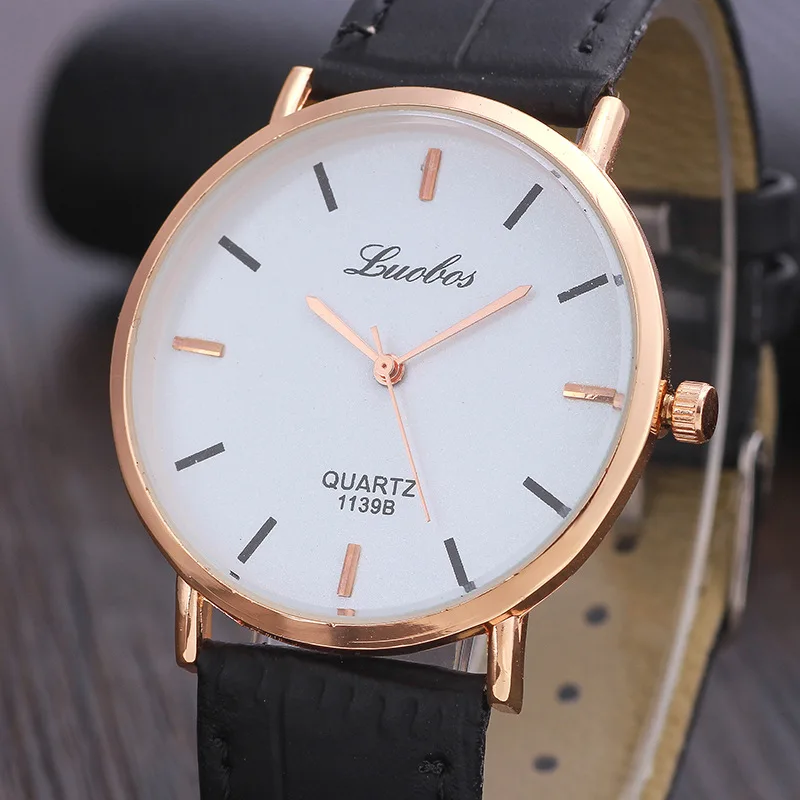 

High quality Korean Edition fashion leather watches Super thin stainless steel quartz wristwatches lovers' best gift