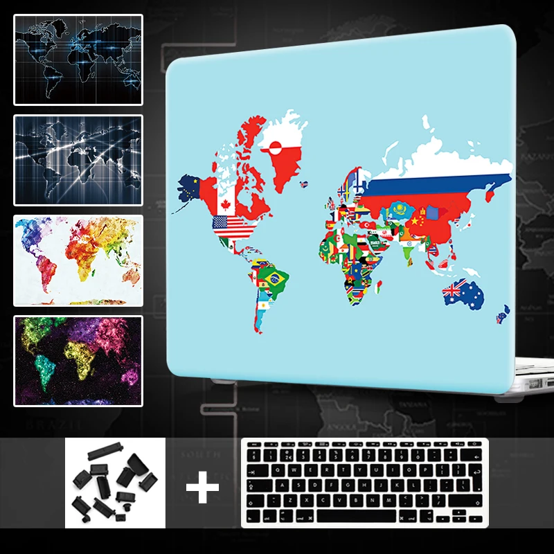 Новый мультяшный чехол для Macbook New pro 13 2018 2017 ноутбука карта Жесткий ПК Pro A1706 A1708 A1989