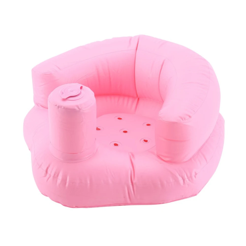 Baby Inflatable Chair Pvc Kids Seat Sofa Pink Green Bath Seats Dining Pushchair Infant Portable Play Game Mat Sofa Learn Stool