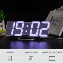 3D LED Digital Alarm Clock Remote Control with 115 Colors Cycle Display Time Date Temperature Display Desktop Wall Clock