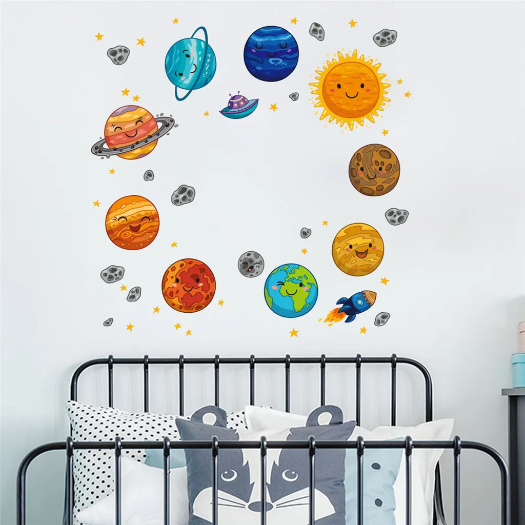 Мобильная креативная Космическая Звезда мультяшная Настенная Наклейка для детской комнаты декоративная настенная прикрепляемая с декоративным декором стены окна