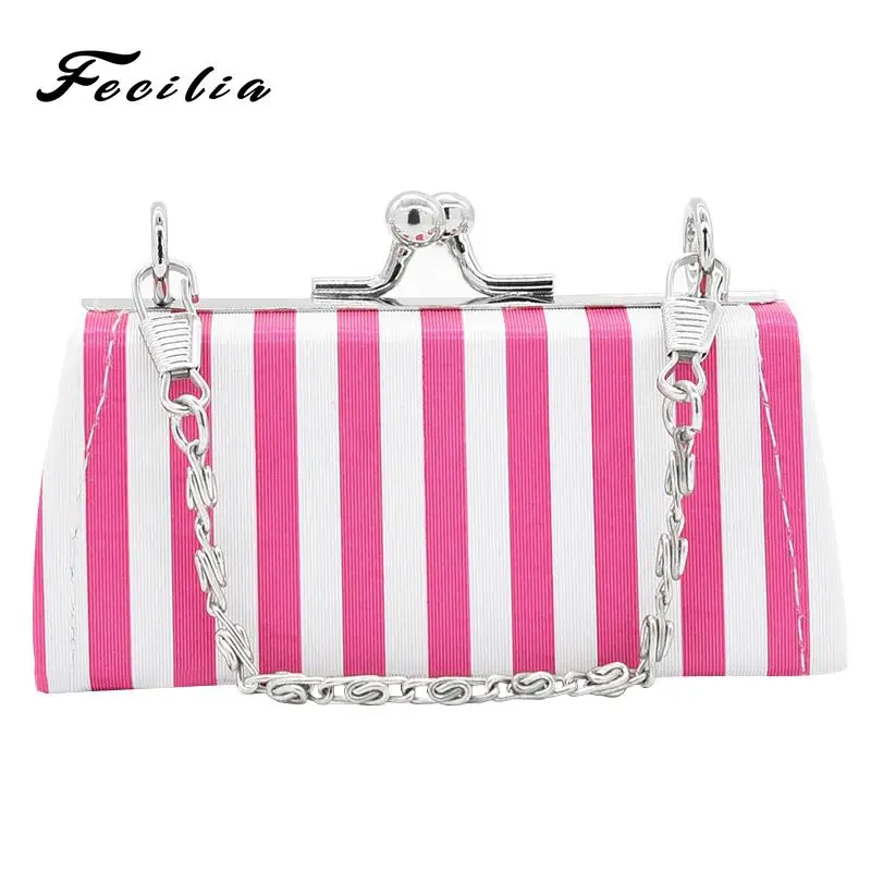 Fecilia 2019New brand Womens Wallet Fashion Style Hasp Purse Card Holder Handbag Wedding Purse Party Banquet Silver Chain