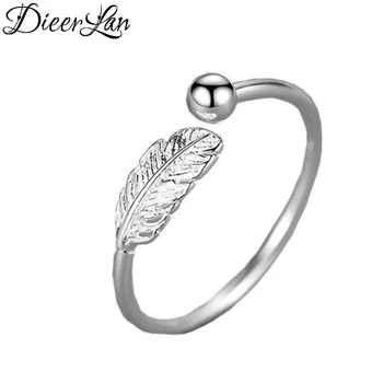 

New Arrivals 925 Sterling Silver Feather Rings for Women Adjustable Size Ring Fashion sterling-silver-jewelry