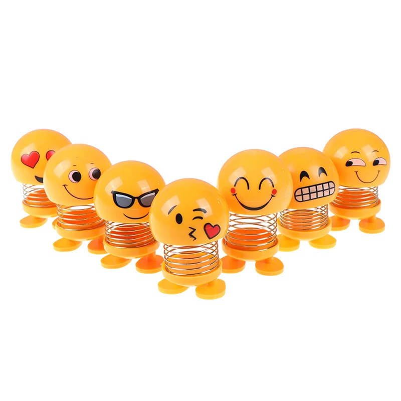 Cute Smile Expression Pack Spring Shaking Head Doll Car Interior Shaking Sound Explosion Section Villain Toy Store Toys For Boy