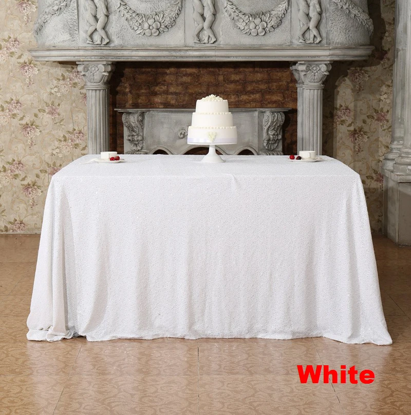 

Sequin Tablecloth White Shimmer Sequin Tablecloth 60x102in Dining Tablecover 150x260cm Table Cloth for Wedding Party Christmas
