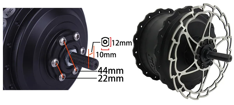 Excellent 36V 48V 350W High Speed Brushless Gear Hub Fat Bike Motor E-bike  Motor Rear  Wheel Drive for 175 mm Fork MXUS Brand XF15-Fat 6