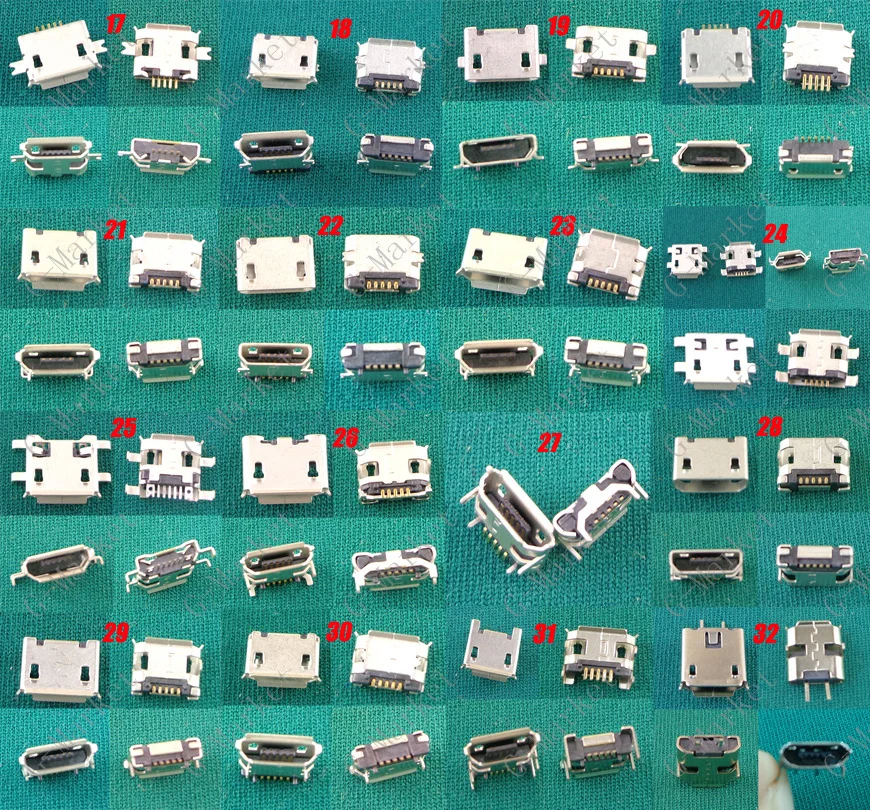 16 моделей мини микро usb Женский Разъем питания постоянного тока зарядный порт