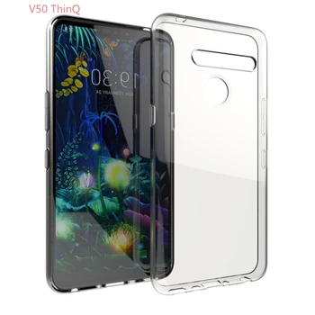 

100pcs/lot transparent smooth Soft TPU Cover Case For LG V50 ThinQ