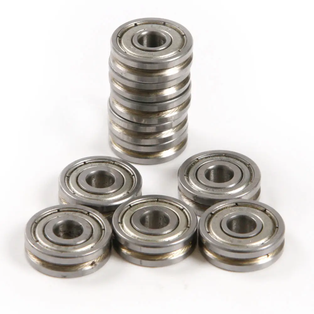 

10pcs 0.5mm Deep Metal V Groove Guide Pulley Rail Ball Bearings Wheel 5*16*5MM free shipping