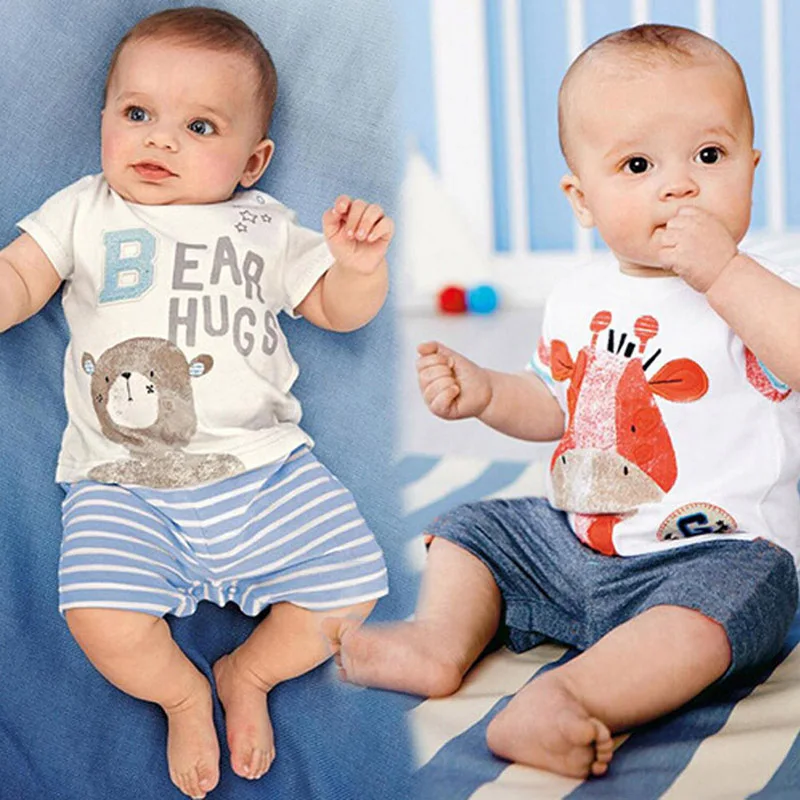 2018 Letní dětské oblečení Romper Boy oblečení Bavlněné batole Jumpsuit Děti Rompers Oblečení Set Short Sleeve Baby Boy oblečení Set
