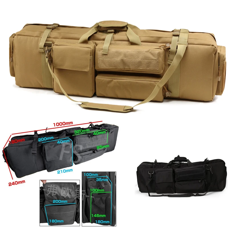 

About 100cm Tactical Hunting Backpack Dual Rifle Square Carry Bag With Shoulder Strap Gun Protection Case Backpack 1000D Nylon