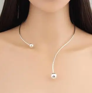 Shuangshuo новая мода простой крутящийся ошейник ожерелье для женщин Индивидуальный Женский Воротник Ожерелье s макси чокеры - Окраска металла: Посеребренный