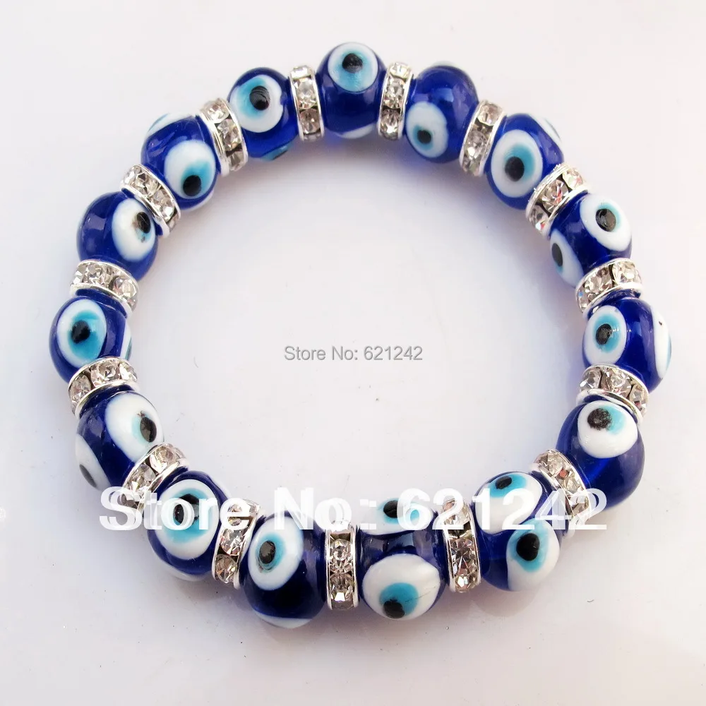 Wholewomen Bangle 12pcs Lot Punk Turkish Murano Gl 10mm Beads Wholewomen Bangle 12pcs Lot Punk Turkish Murano Gl 10mm Beads Dark Blue Evil Eyes Charm Bracelet Jewelry Stretch In Strand Bracelets From