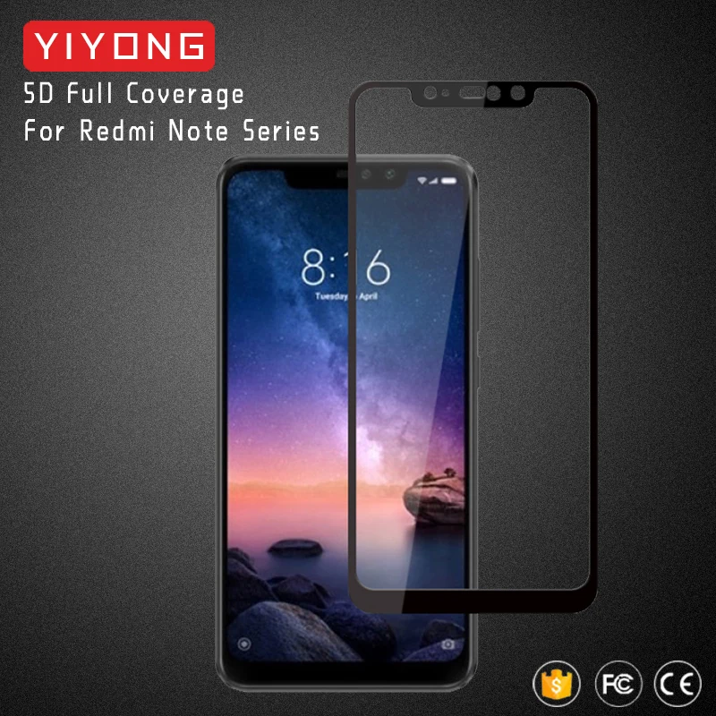

YIYONG 5D Full Cover For Xiaomi Redmi Note 7 6 5 Pro Tempered Glass Screen Protector For Xiaomi Note 4 4x 5A Prime Global Glass