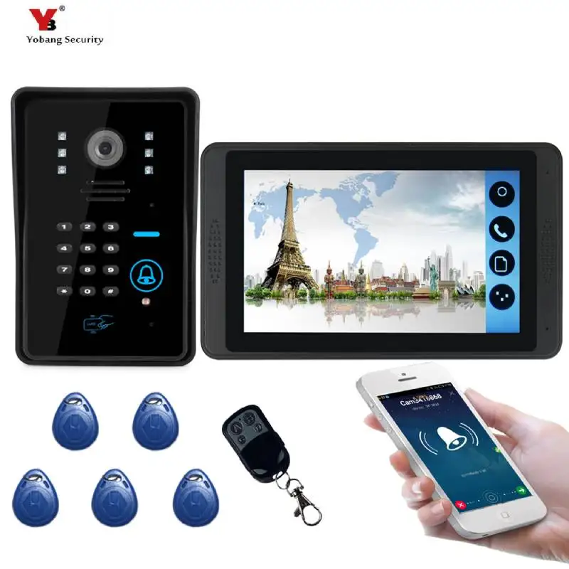 

WIFI App Remote Password/RFID Unlock 7" LCD IP Intercom Video Intercom with Door Lock DIY Video Door Phone IR Camera