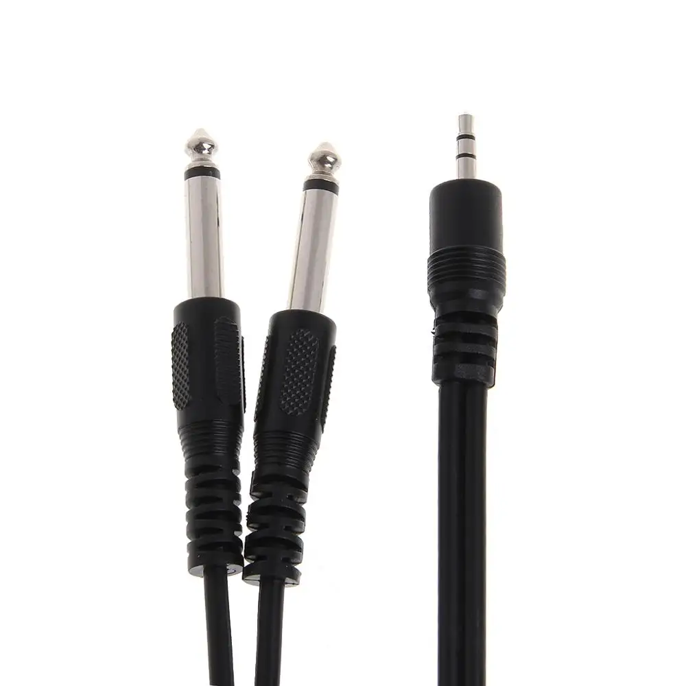 

Stereo 3.5mm 1/8" Jack To 2x 6.35mm 1/4" Male Mono Audio Splitter Adapter Cable audio connections speakers, mixing desk