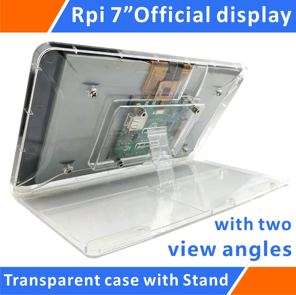 Raspberry Pi официальный 7 сенсорный дисплей прозрачный ABS чехол с регулируемой подставкой