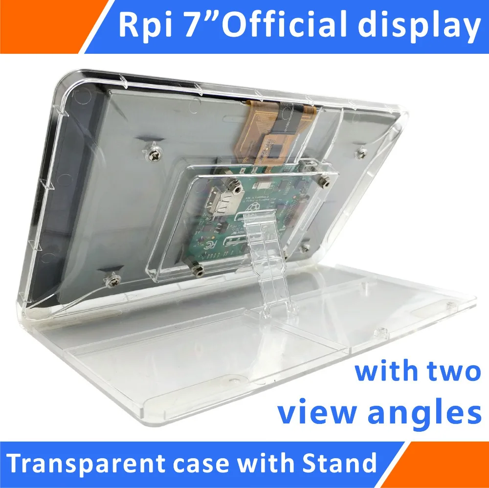 

Raspberry Pi Official 7 Touchscreen Display Transparent ABS Case With Adjustment Stand