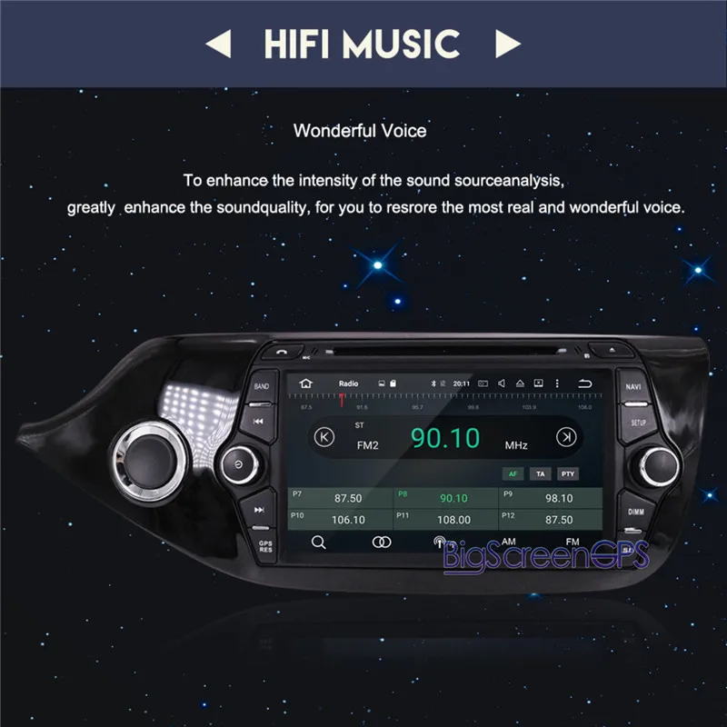 Top The Newest Android8.0 7.1 RAM4GB ROM 32GB Car DVD Player GPS Navi For KIA CEED2013-2016 Radio Head Unit Multimedia Stereo  Wifi 6