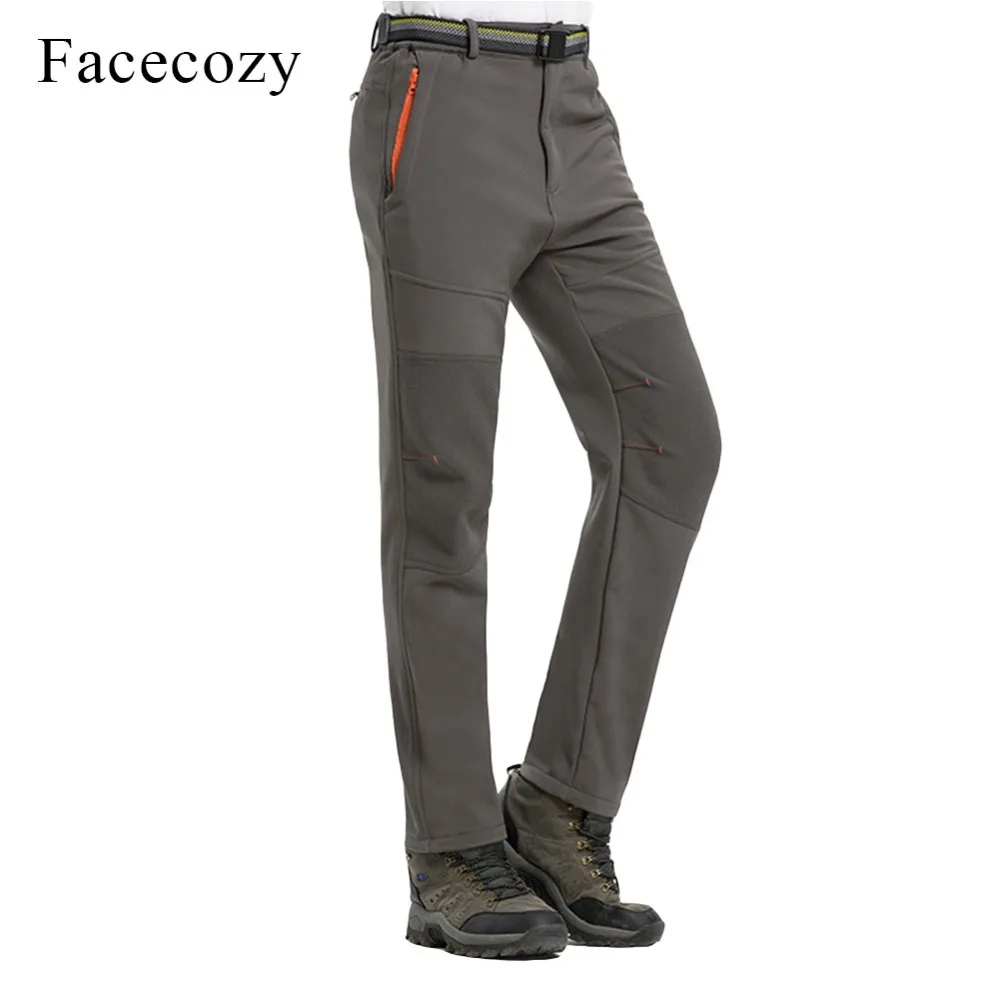 Facecozy, мужские зимние утепленные лыжные походные брюки, водонепроницаемые теплые флисовые мужские брюки, уличные спортивные альпинистские флисовые штаны