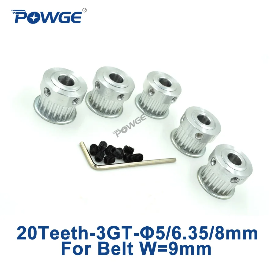 16 Teeth 3GT Pulley Bore 5mm 6.35mm 8mm for Width 9mm GT3 Synchronous Belt 16T