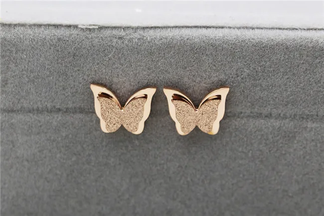 Martick-316L-Stainless-Steel-Earrings-For-Women-Gold-Plated-Frosted-Double-Butterfly-Earrings-Studs-Best-Jewelry