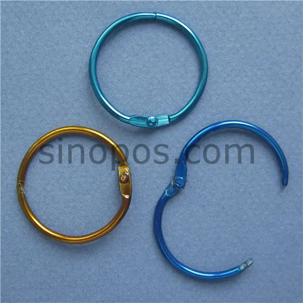 

30mm Coloful Steel Book Ring, Hinged split binding ring, Scrapbooks Card Menu Samples Swatches Key Paper Album Collection Binder