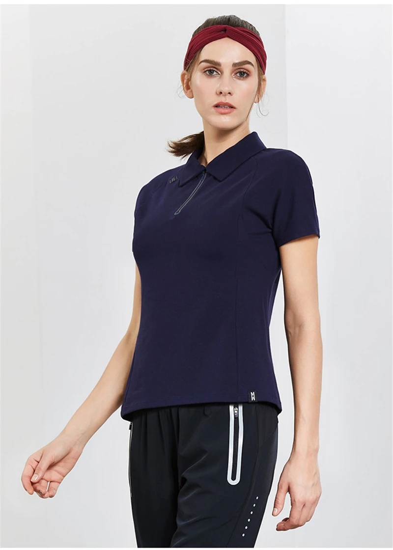 Vansydical женские рубашки поло на молнии для гольфа с коротким рукавом из хлопка дышащие уличные тренировочные теннисные Трикотажные изделия для гольфа спортивные топы