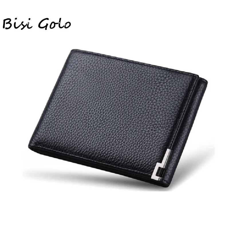 

BISI GORO Genuine Leather Men Card Bag Wallet Purse Multi-function Folding Purse Bank Card Holder Drivers License Package
