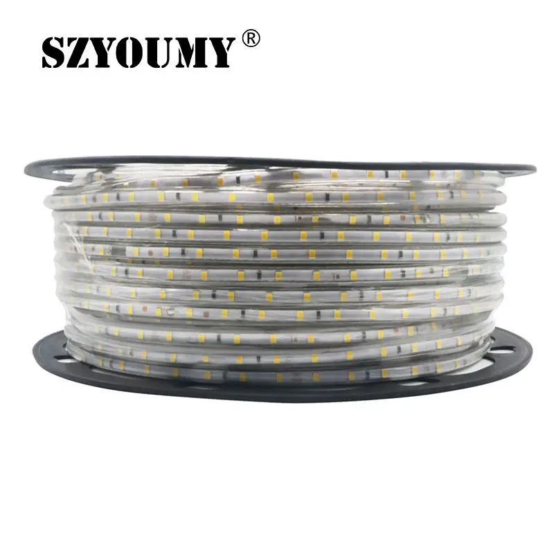 cheap 200M Led Strip 2835 220V With Power plug 60 Led M IP67 Waterproof Outdoor Home Decoration String Lighting Flexible Tape