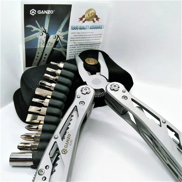 Ganzo 26 in 1 Stainless long nose EDC G202 Folding multi plier tool portable knife hand tools sets folding tools