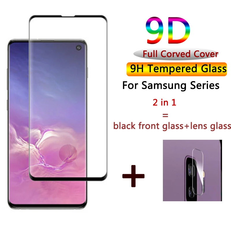 

Camera Protector On The For Samsung Galaxy S10 Plus S10E Hardness Tempered Glass+Metal Rear lens Protective Ring For GalaxyS9 9D