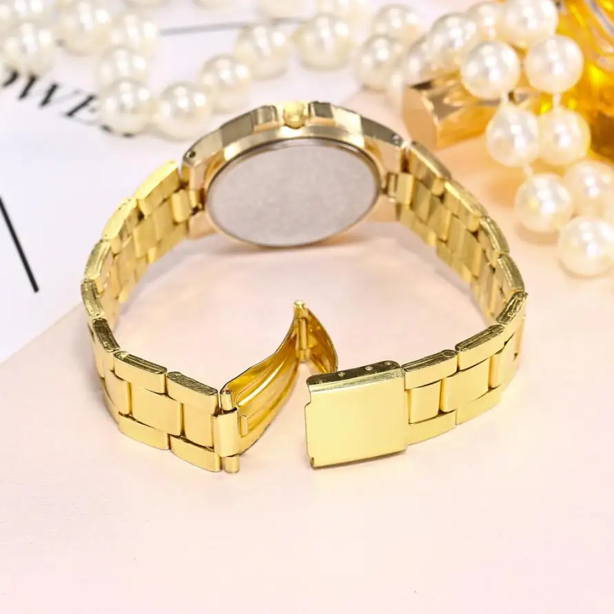 Женские Модные Аналоговые кварцевые круглые наручные часы с ремешком из нержавеющей стали, женские часы от ведущего бренда, роскошные повседневные наручные часы