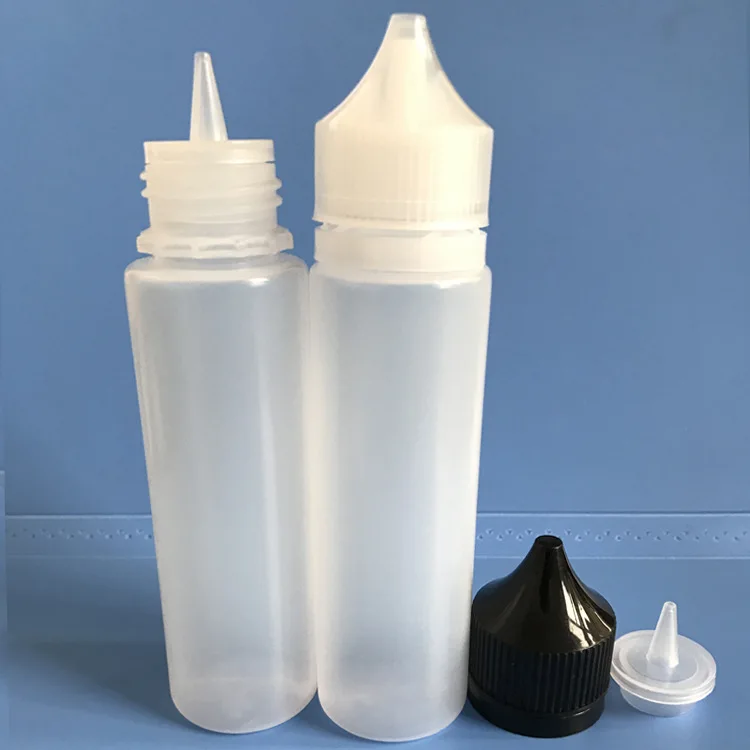 

Wholesale 100pcs 60ml Plastic LDPE Dropper Bottles Water Liquid E Juice Eye Squeezable Bottle Pointed Tip Cap Vape Oil Container