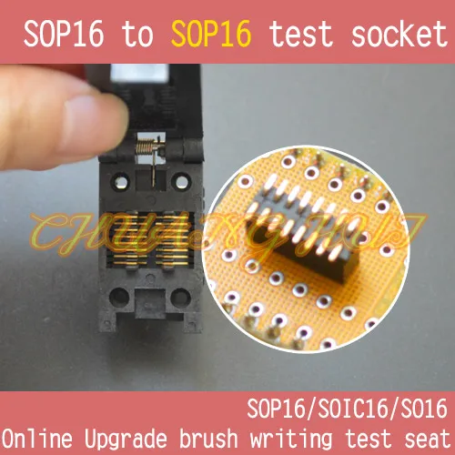 Раскладушка SOP16 для SOP16 тестовое гнездо FP16/SOIC16 ic Разъем шаг = 1,27 мм ширина = 4,5 мм