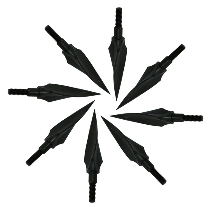 12 pieces medium carbon steel arrow tips spiral style archery bow and